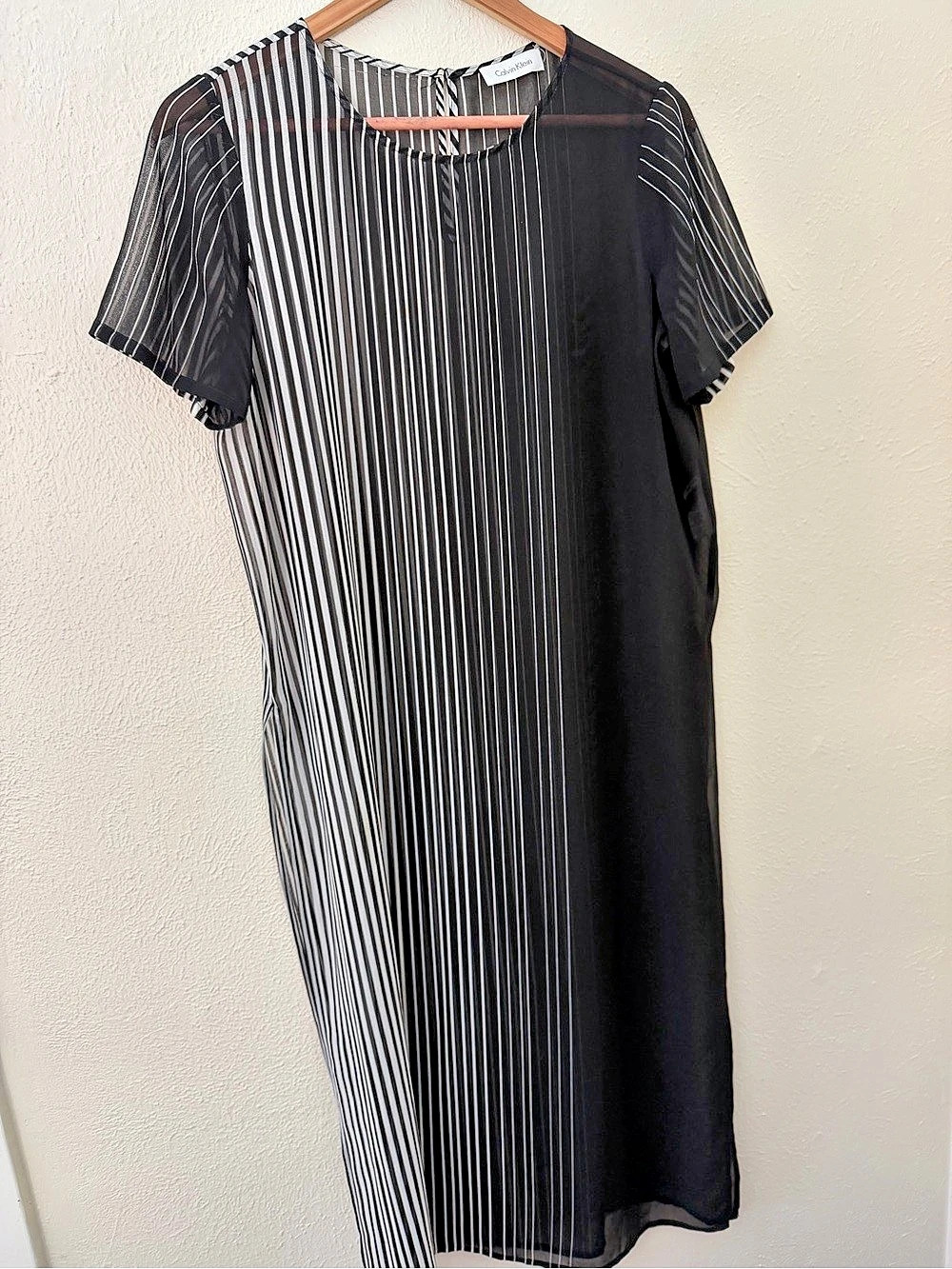 Calvin Klein Striped Maxi Dress in Black & White Like New